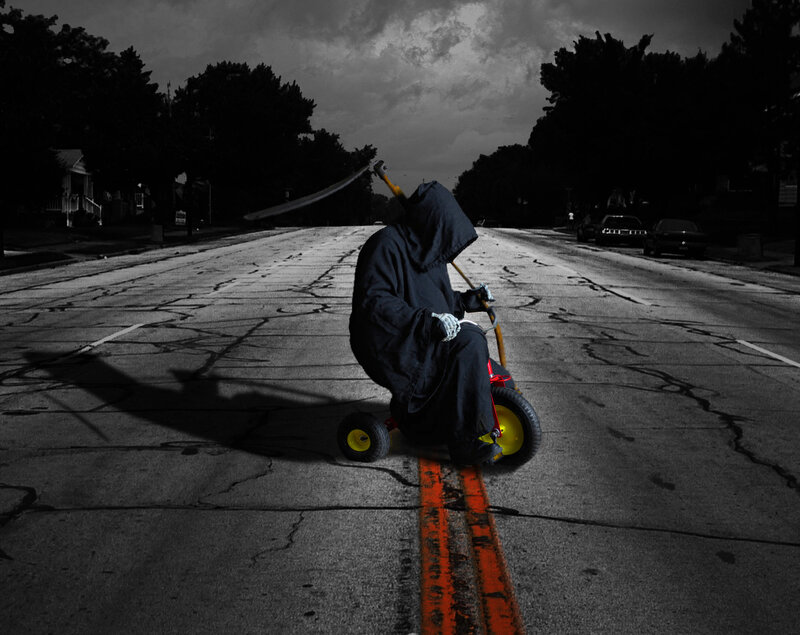 Grim Reaper on a tricycle