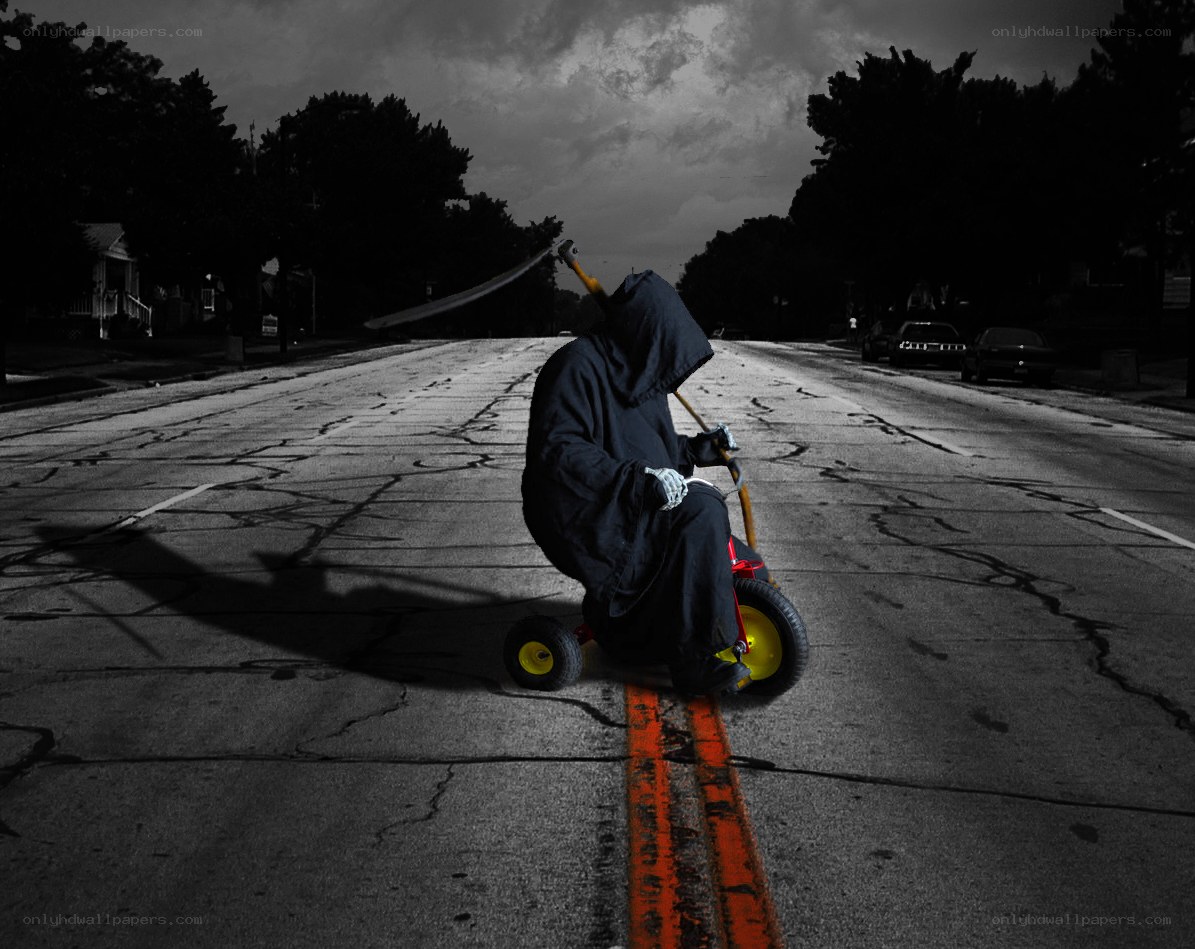 Grim Reaper on a tricycle