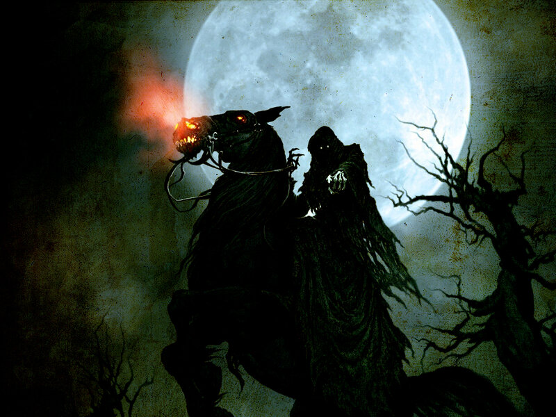 Grim Reaper on Horse — Black, Dark, Ominous