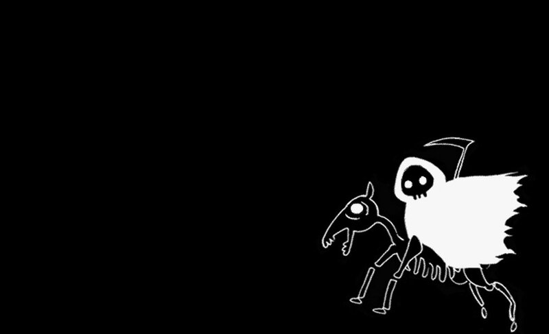 Grim Reaper on Horse — Black, Dark