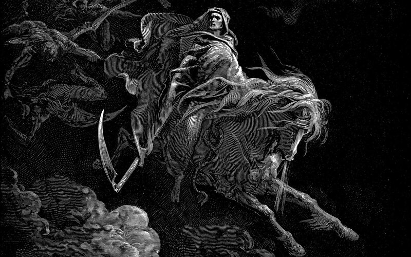 Grim Reaper on Horse — Black