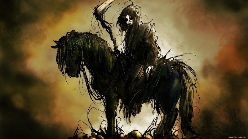 Grim Reaper on Horse — Brown