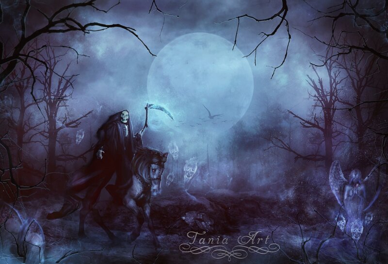 Grim Reaper on Horse — Purple, Dark