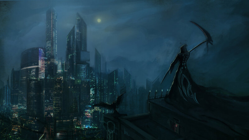 Grim Reaper on Rooftop