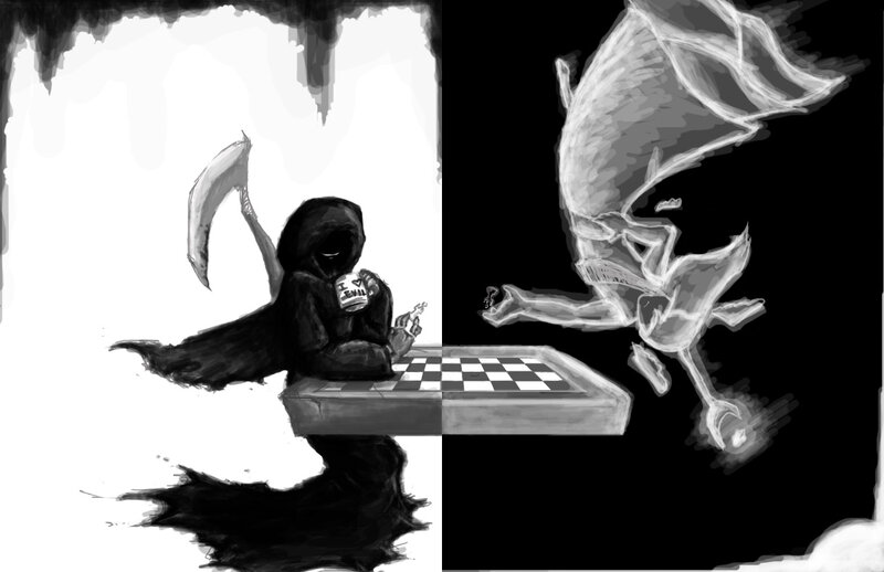 Grim Reaper Playing Chess