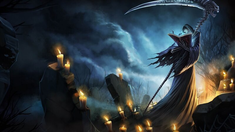 Grim Reaper Reading Book — Black