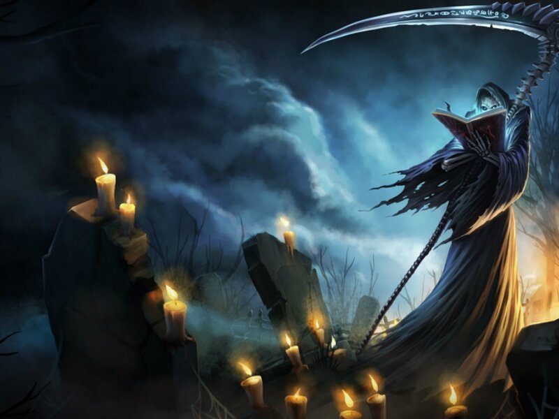 Grim Reaper Reading Book