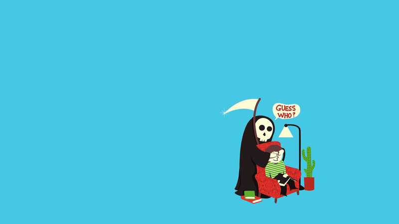 Grim Reaper reading with child