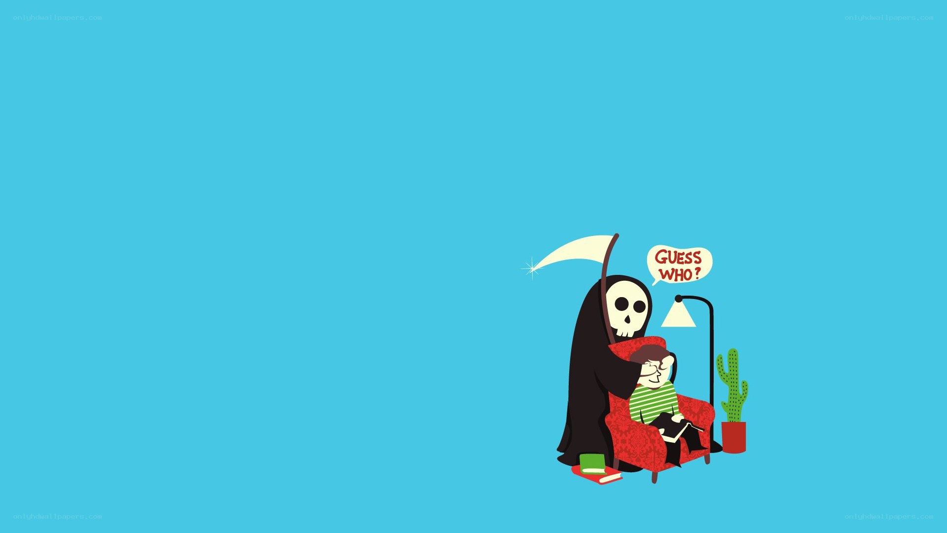 Grim Reaper reading with child