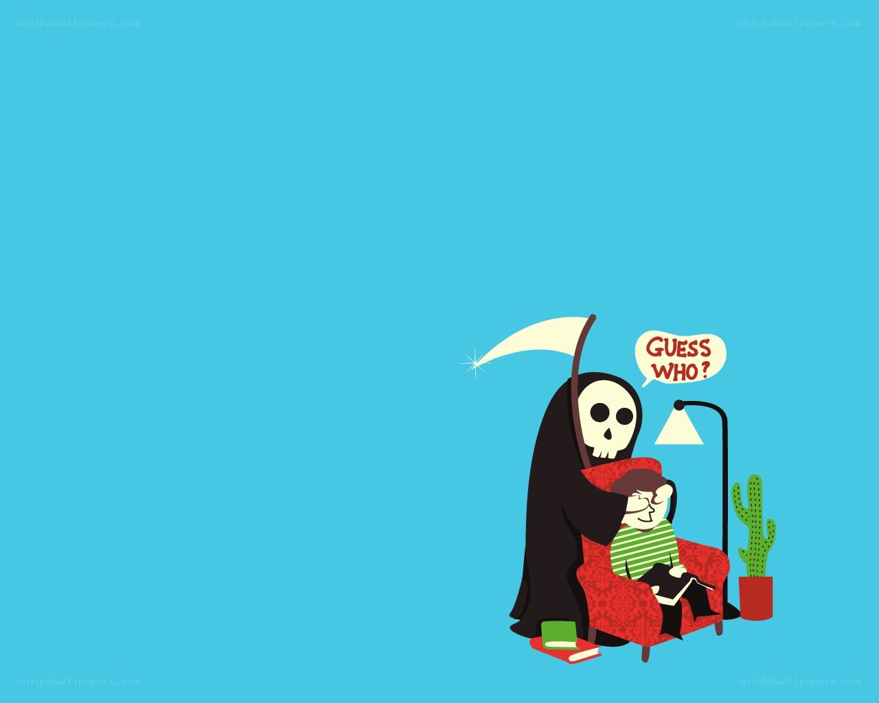 Grim Reaper reading with child