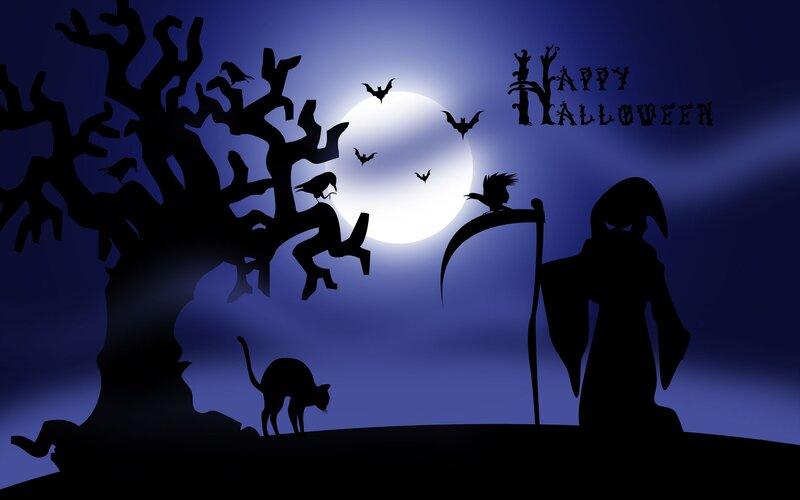 Grim Reaper Silhouette — Blue