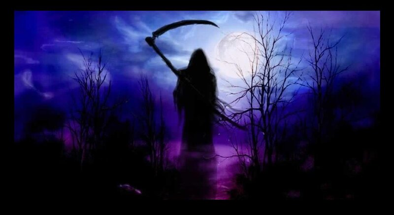 Grim Reaper Silhouette — Purple, Dark