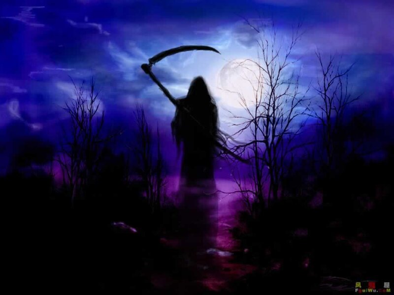 Grim Reaper Silhouette — Purple