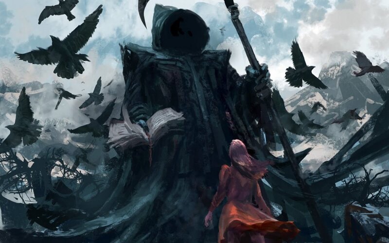 Grim Reaper with a book
