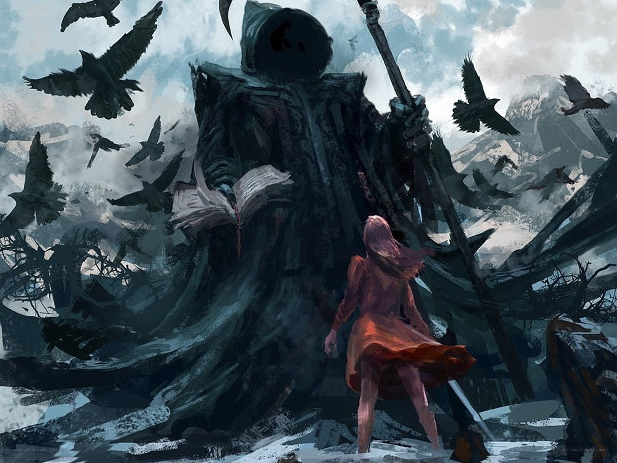 Grim Reaper with a girl
