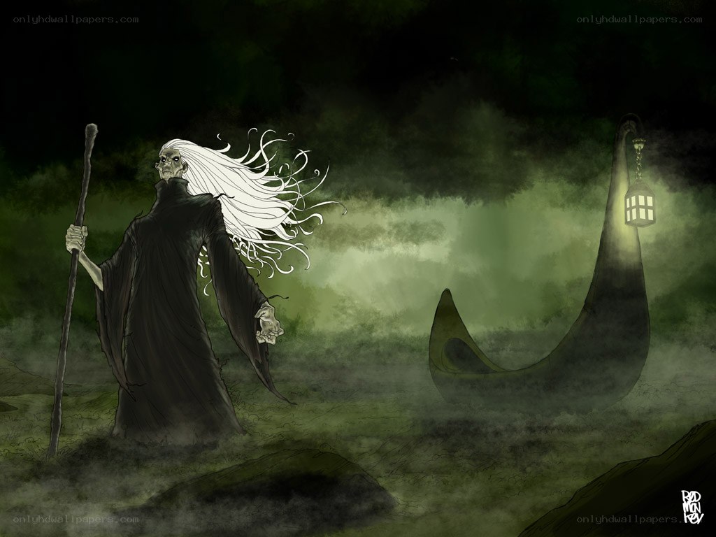 Grim reaper with boat