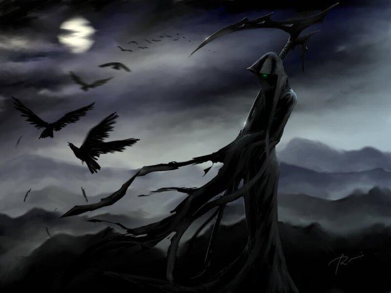 Grim reaper with crows