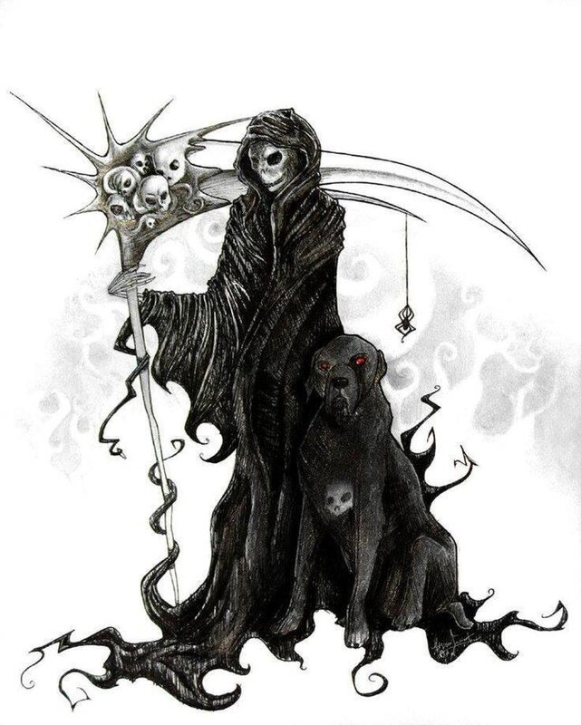 Grim Reaper with Dog