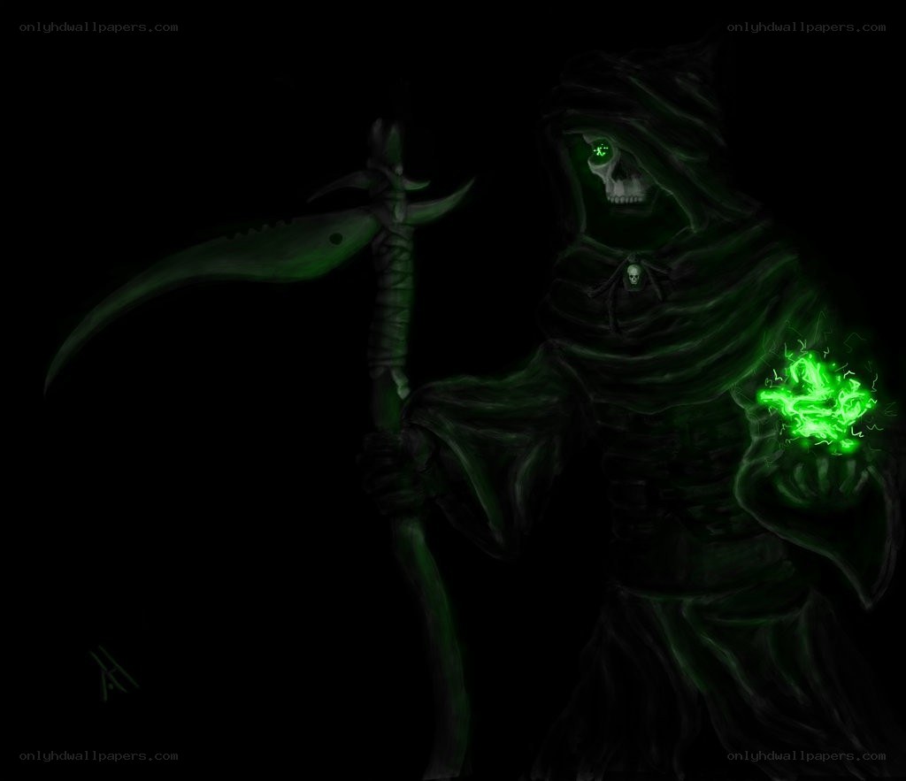 Grim Reaper with green energy