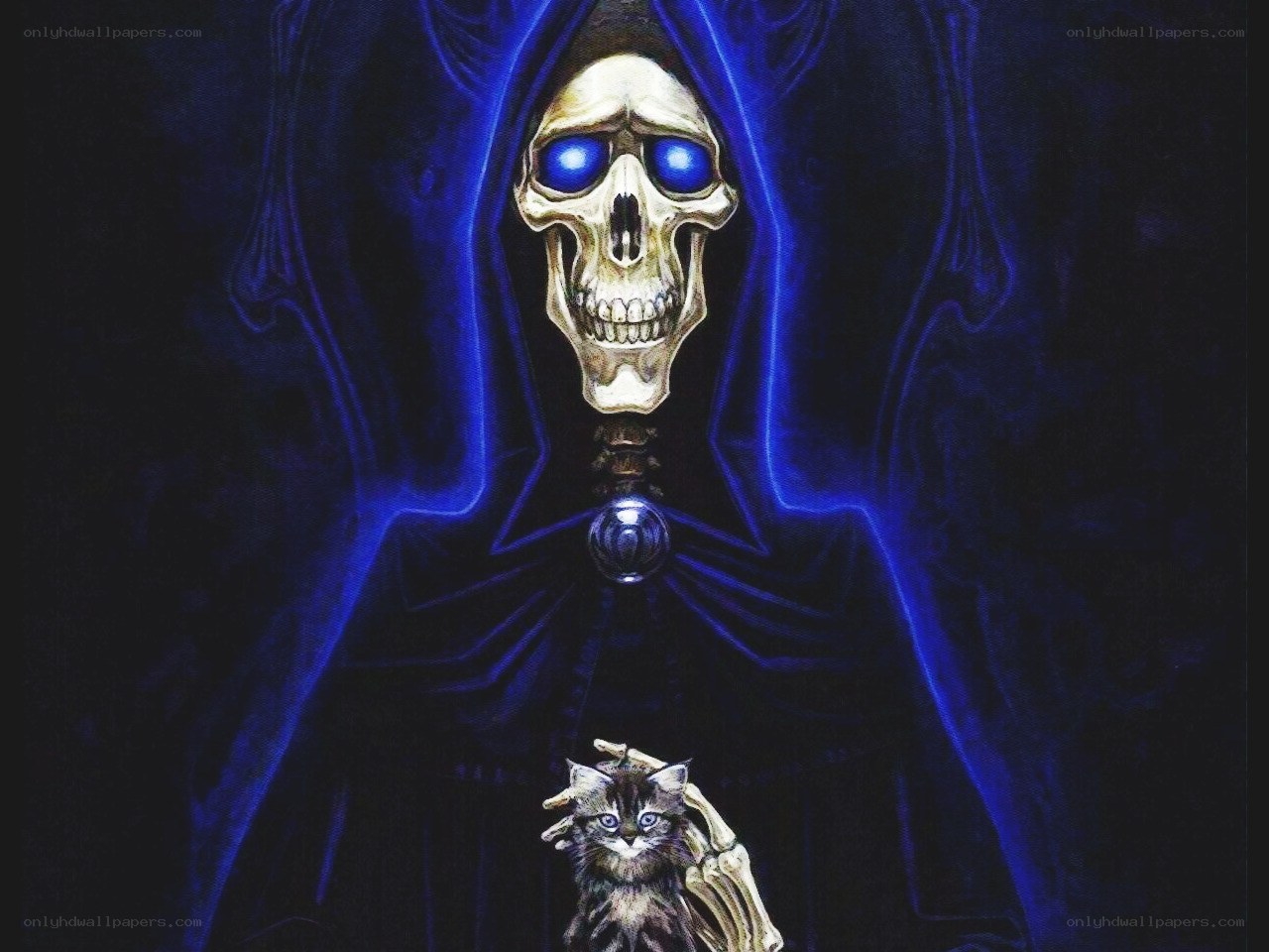Grim Reaper with kitten