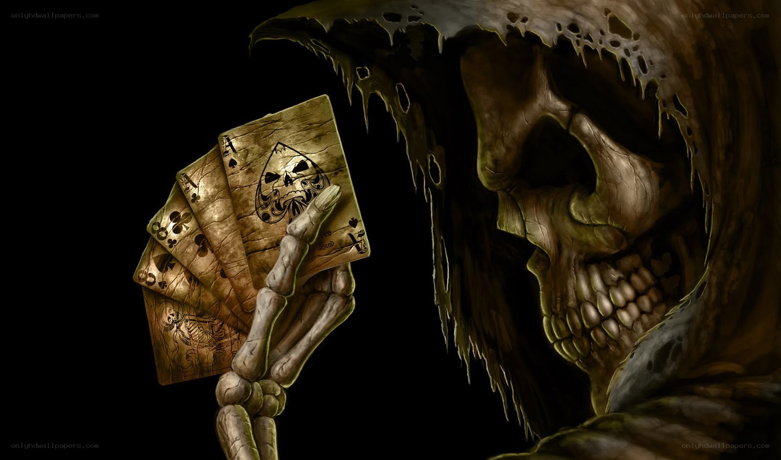grim reaper with playing cards