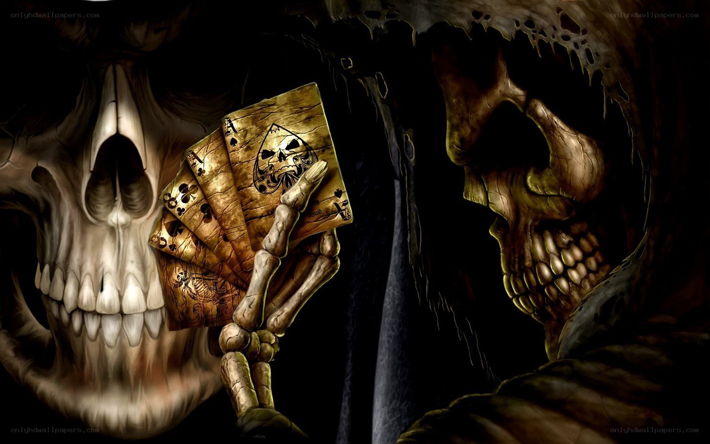 Grim Reaper with playing cards