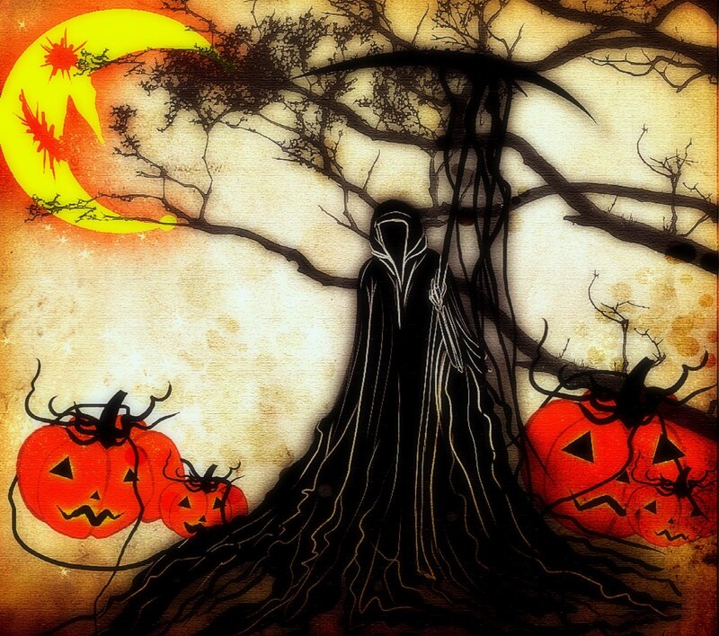 Grim Reaper with Pumpkins