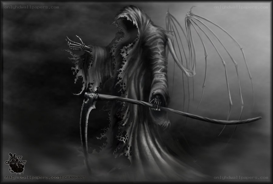 Grim reaper with scythe