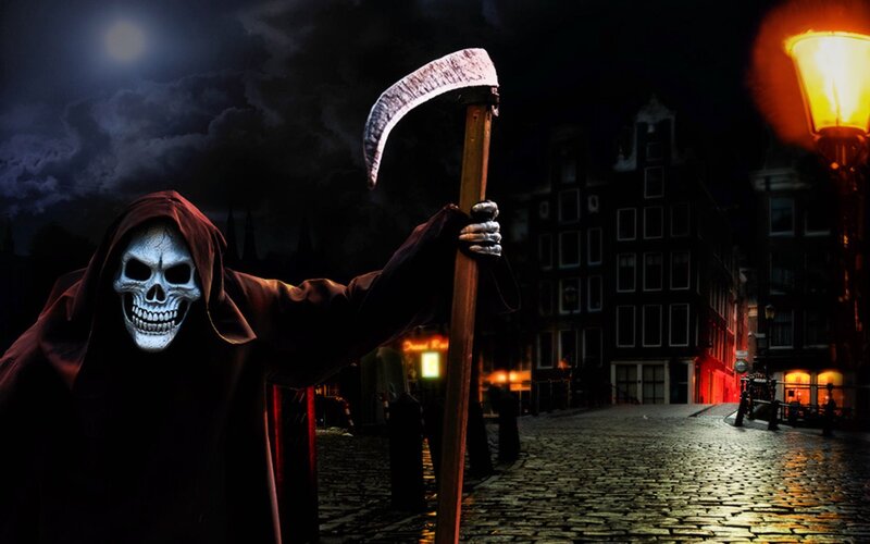 Grim Reaper with Scythe — Black, Dark