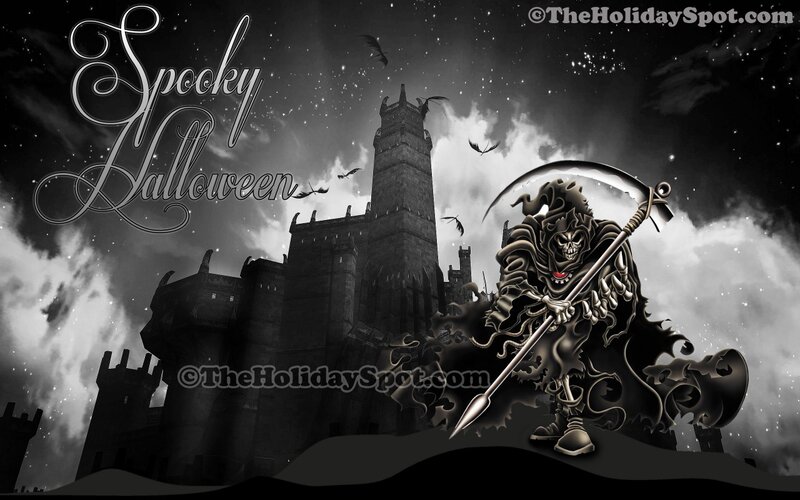 Grim Reaper with Scythe — Black, Spooky
