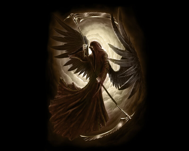 Grim Reaper with Scythe — Brown