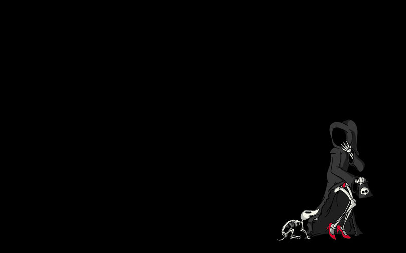 Grim Reaper with skeleton dog