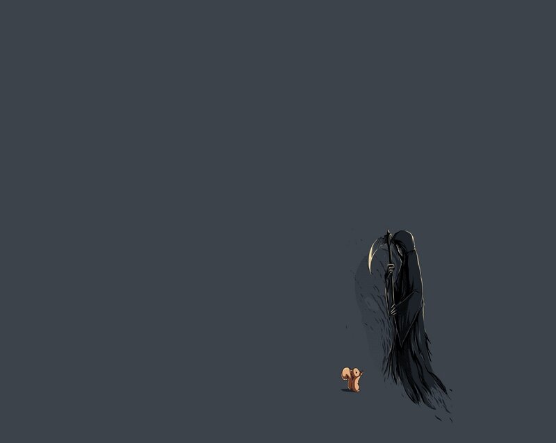 Grim Reaper with Squirrel — Gray