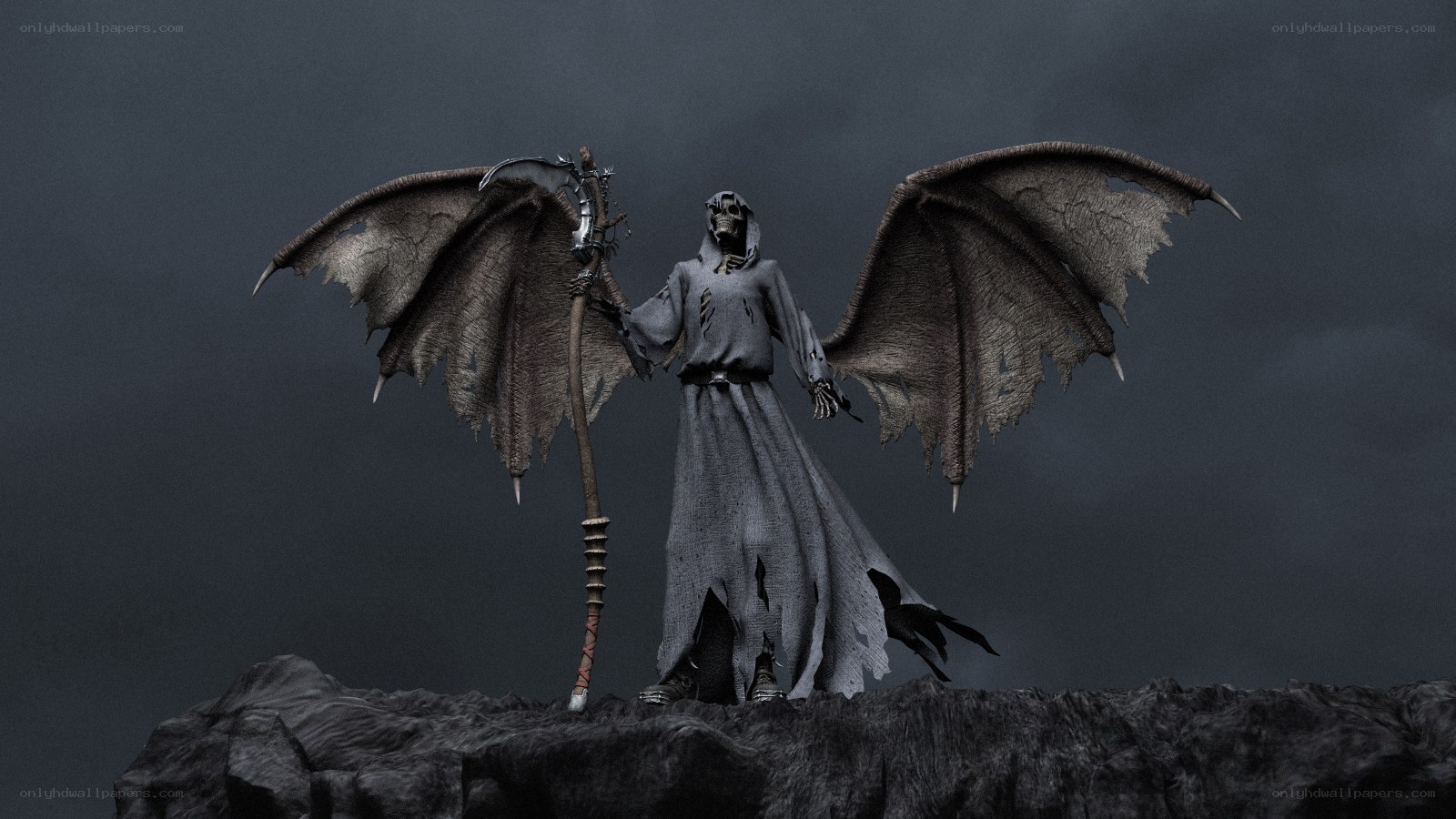 grim reaper with wings