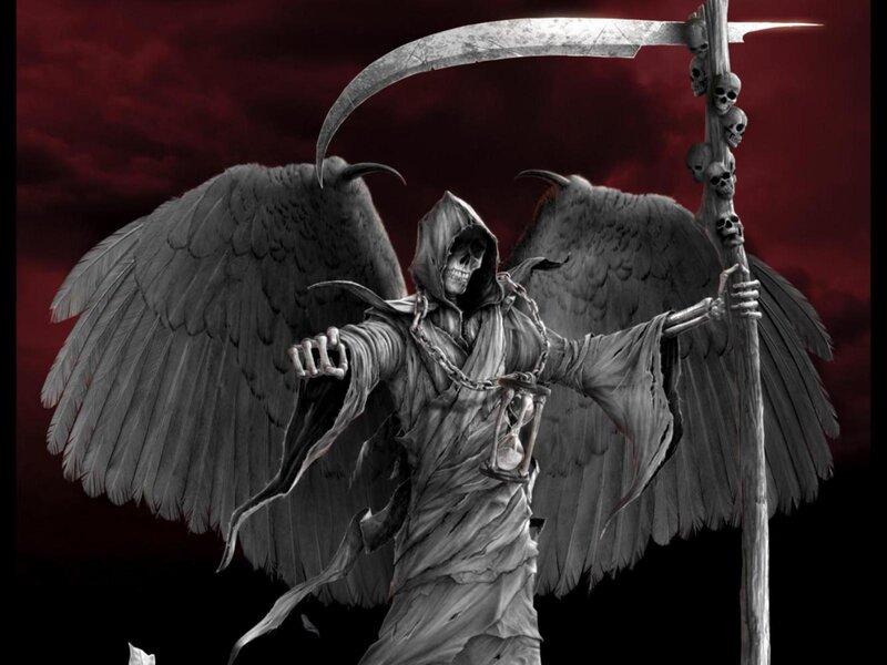 Grim Reaper with Wings — Black, Dramatic, Night