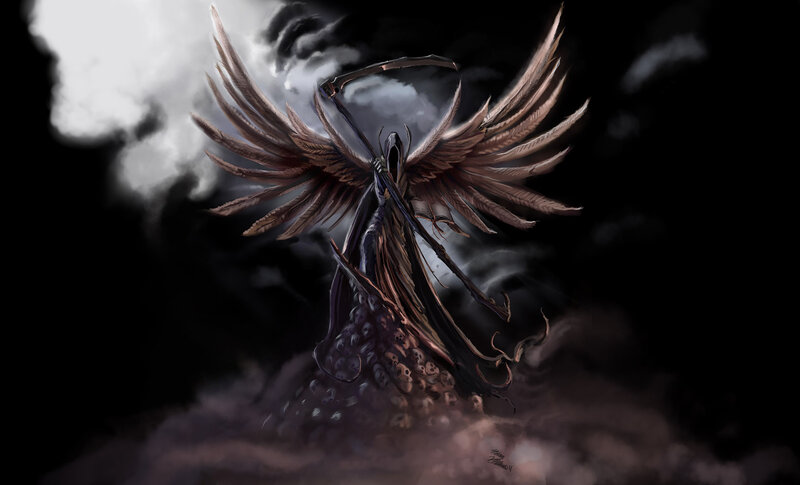 Grim Reaper with Wings — Black