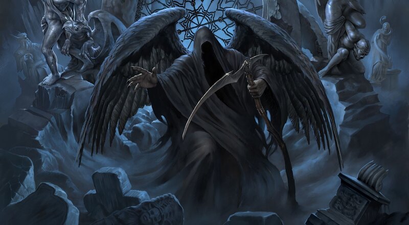Grim Reaper with Wings — Gray, Dramatic, Night