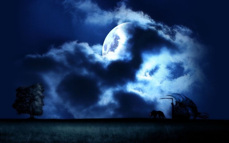 Grim Reaper with Wolf