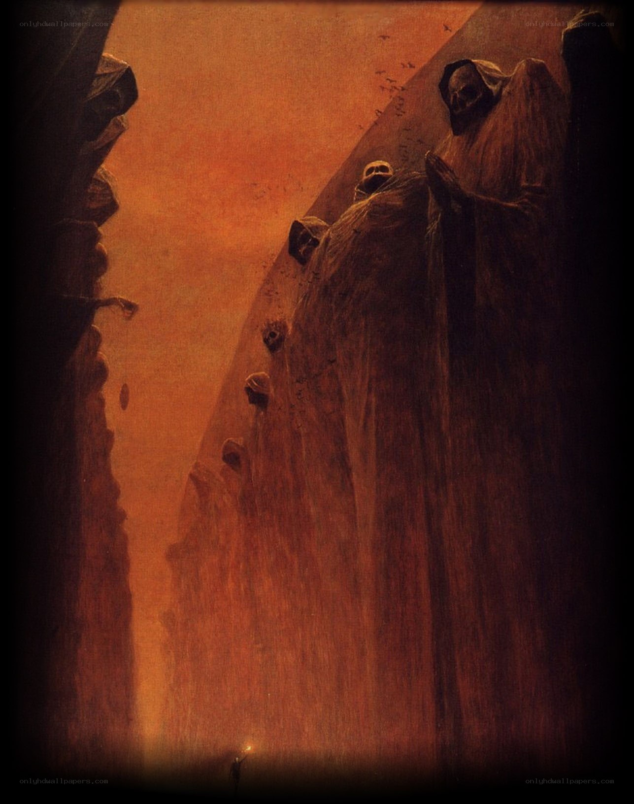 Grim reapers in a canyon