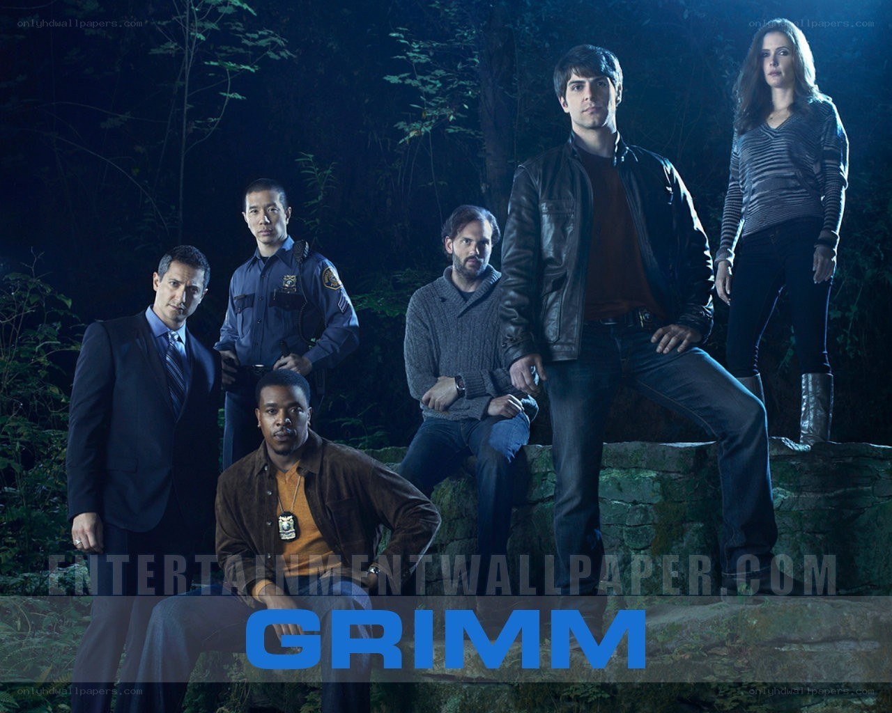 Grimm cast in forest