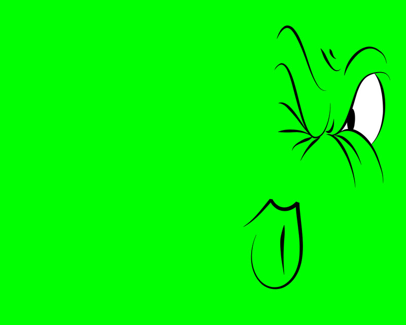 grinch face on green