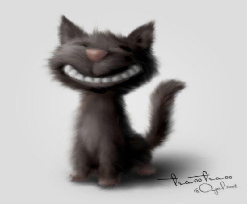 Grinning Black Cat