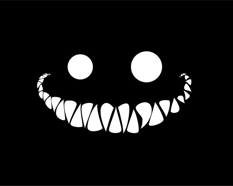 Grinning Face with Sharp Teeth — Black
