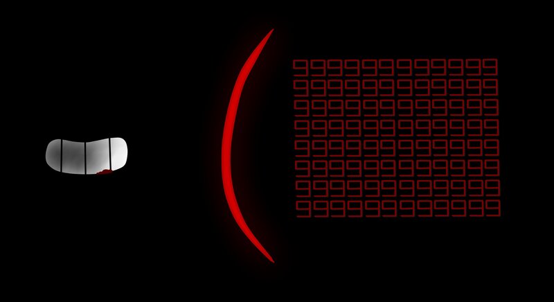 Grinning Mouth with Red Grid