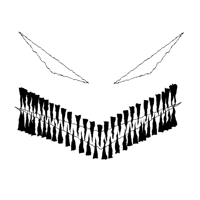 Grinning Mouth with Sharp Teeth — Black, Menacing