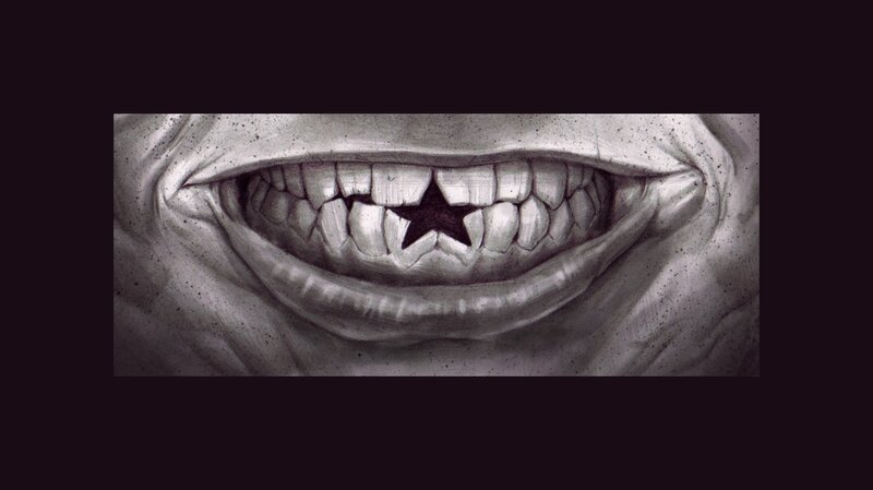 grinning mouth with star tooth