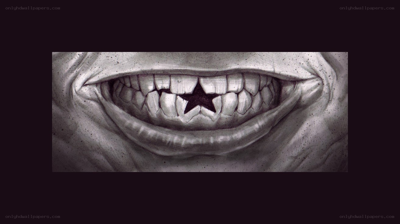 grinning mouth with star tooth