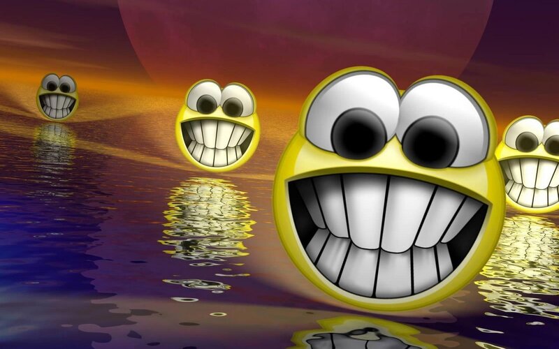 Grinning Smiley Faces — Yellow