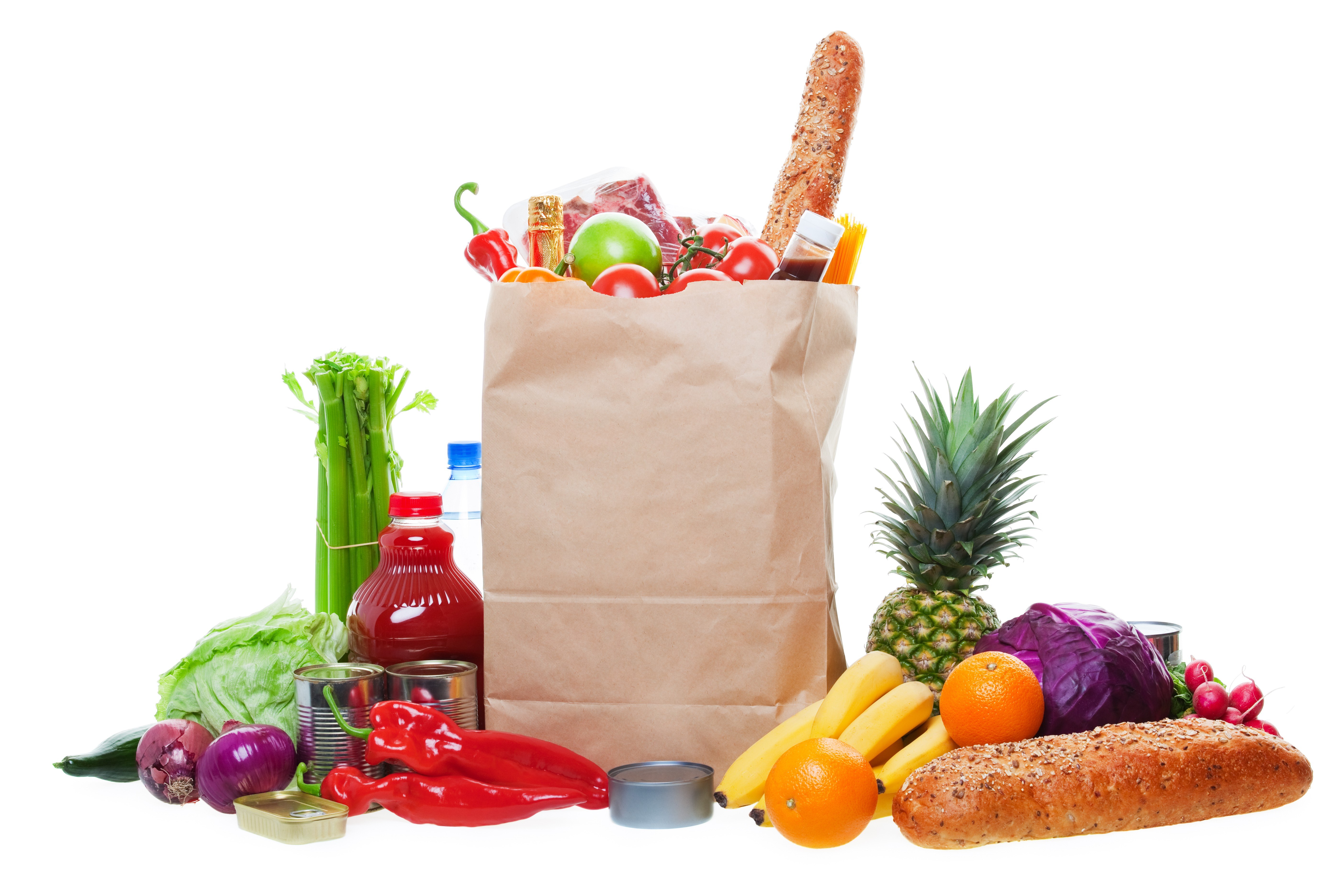 grocery bag with fresh produce