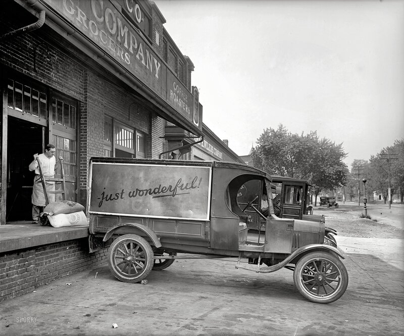 Grocery delivery in early 20th century